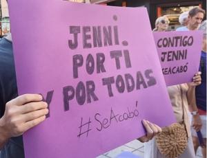Detalle de una concentración celebrada en Motril, en 2023, en apoyo a Jennifer Hermoso.