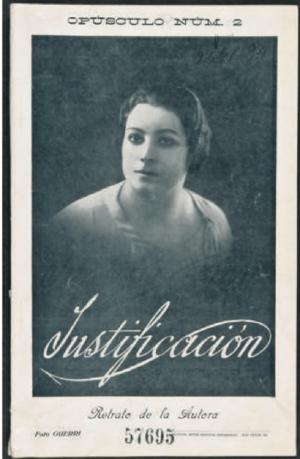 Retrato de Agustina González en la portada de un libro de los fondos de la Biblioteca de la UGR.
