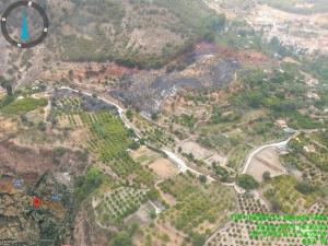 Zona afectada por el incendio.