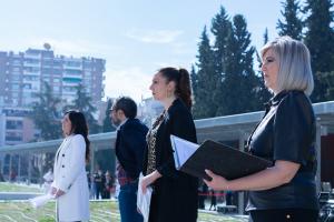 Diana Navarro, José Manuel Zapata, Marina Heredia y Mariola Cantarero durante el homenaje.