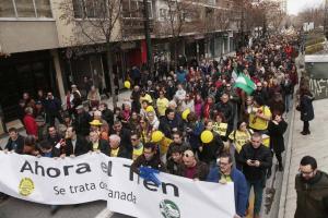 Una de las manifestaciones contra el aislamiento ferroviario en 2017.