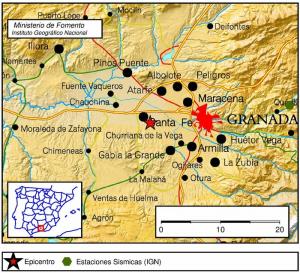 Mapa de localización del terremoto.