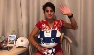María Pérez, en una imagen de un vídeo tras su participación en los Juegos.
