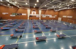 El pabellón, en una imagen de la pandemia, habilitado para personas sin hogar.