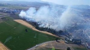 Imagen aérea de la zona del incendio.