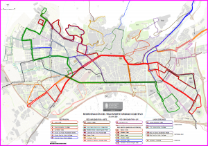 Mapa con el recorrido de las líneas. 