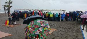 Imagen de una de las etapas de la marcha, marcada este año por la lluvia.