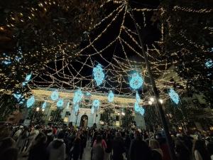 Alumbrado navideño en la Plaza del Carmen.