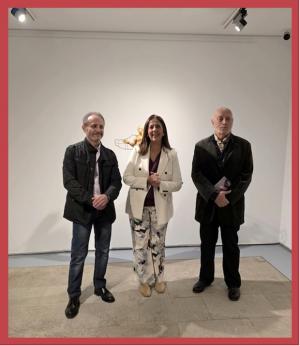 Foto real de Ramiro Megías, Fadela Mohatar y Jesús Conde, en su exposición en Melilla.