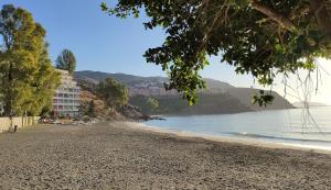 Playa de El Pozuelo, en Almuñécar, una de las tres afectadas por la prohibición.