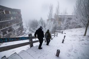 Urbanización de Pradollano, completamente nevada. 