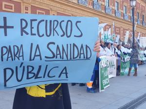 Concentración, este jueves, ante el Palacio de San Telmo, convocada por el Sindicato Médico Andaluz.