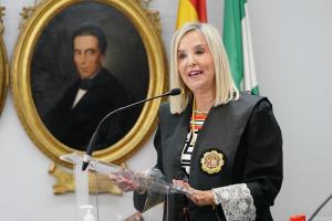 Ana Tárrago, el miércoles al pronunciar su discurso de ingreso.