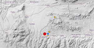 Mapa de localización del terremoto.