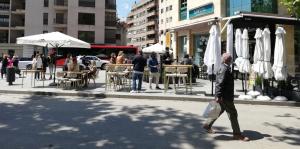 Imagen de una terraza de hostelería en la capital. 