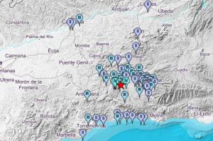 Mapa de intensidades del terremoto de 3,9 registrado en Salar. 