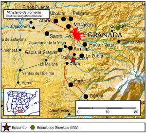 Mapa de localización del terremoto. 