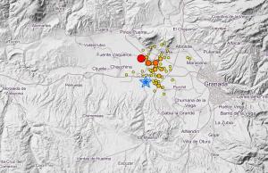 El mapa recoge los terremotos registrados en el área metropolitana en los últimos tres días.