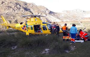 El senderista accidentado ha sido evacuado en helicóptero.