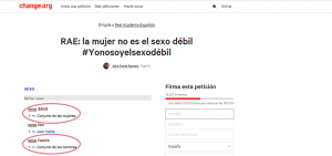 Captura de pantalla con la campaña #Yonosoyelsexodébil.