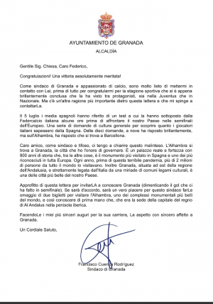 Carta del Cuenca a Chiesa.