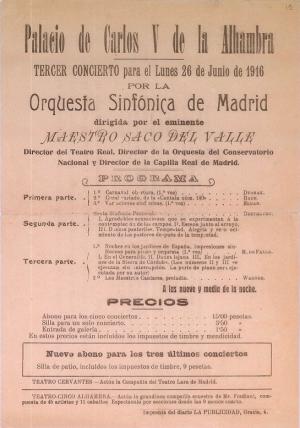 Se cumplen cien años del estreno de Noches en los Jardines de España.