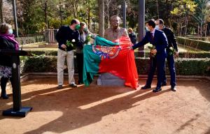 Inauguración de la escultura, este viernes, en el Parque García Lorca.