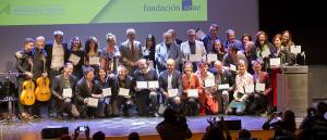 Foto de familia de los galardonados con los VI Premios Lorca del Teatro Andaluz.