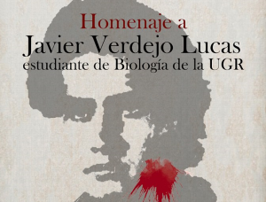 Cartel del homenaje a Javier Verdejo en la Facultad de Ciencias.