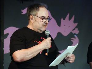Juan Antonio Peinado, Juan Planta, este sábado en la presentación de 'La Caja del Diablo'.