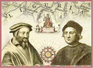 Recreación con los dos personajes italianos al servicio de los Reyes Católicos a finales del siglo XV. 