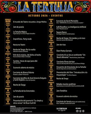 Programación de La Tertulia de octubre.