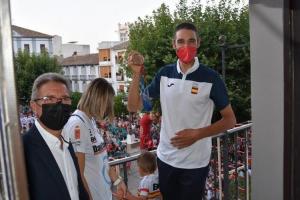 David Valero, en julio del pasado año, celebrando su bronce olímpico en Baza. 