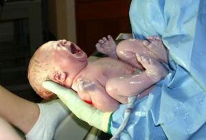 Una niña recién nacida.