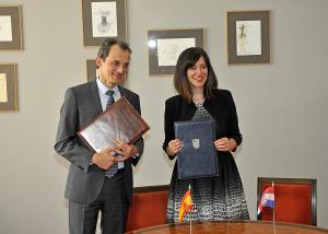 El ministro Pedro Duque y la ministra croata de Ciencia y Educación.