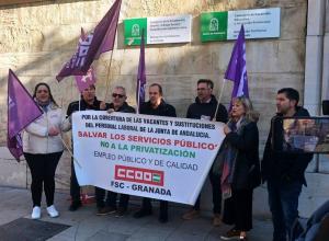 Protesta sindical este viernes contra la privatización de servicios públicos.