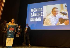 Mónica Sánchez, en la entrega del premio. 