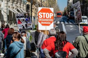 Una de las protestas de Stop Desahucios en Granada.