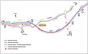 Incidencias en el tráfico de la A-44 en la fase 1. 