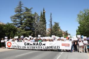 Concentración de UGT y CCOO celebrada este viernes.