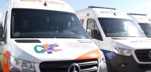 Ambulancias de la flota del Consorcio de Transporte Sanitario de Granada.
