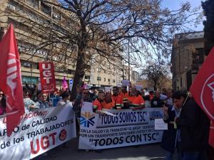Protesta de los trabajadores de ambulancias Granada.