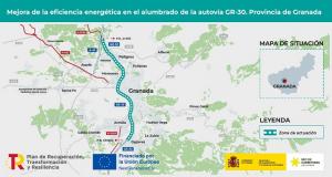 Plano del tramo donde se cambiarán las luminarias. 