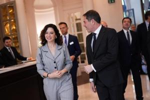 Isabel Díaz Ayuso y Gerardo Cuerva, este lunes, en una imagen compartida por la presidenta de la Comunidad en X.