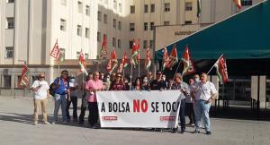 Protesta de CCOO por las modiciaciones en la Bolsa.