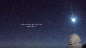 Imagen de la última bola de fuego, el 14 de diciembre, registrada por el observatorio de Calar Alto. 