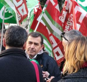 Un momento de la concentración sindical.