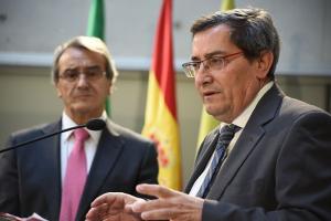 Los presidentes de Diputación y Caja Rural. 