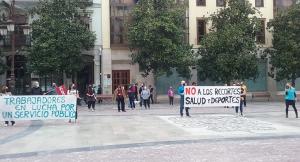 Un momento de la concentración en la plaza del Carmen. 