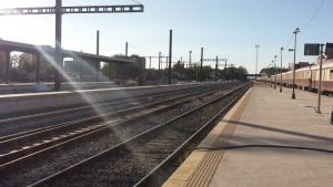 Imagen de la estación de tren de Granada durante las obras del AVE.